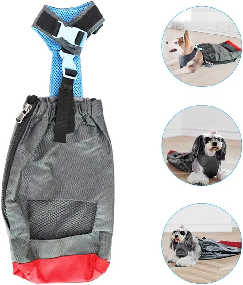 POPETPOP Dog Drag Bag for Paralyzed Pets Wear- Pet Carrier for Injured Dogs Breathable Design for Senior and Weak Animals Comfortable Support for Indoor Use XXS