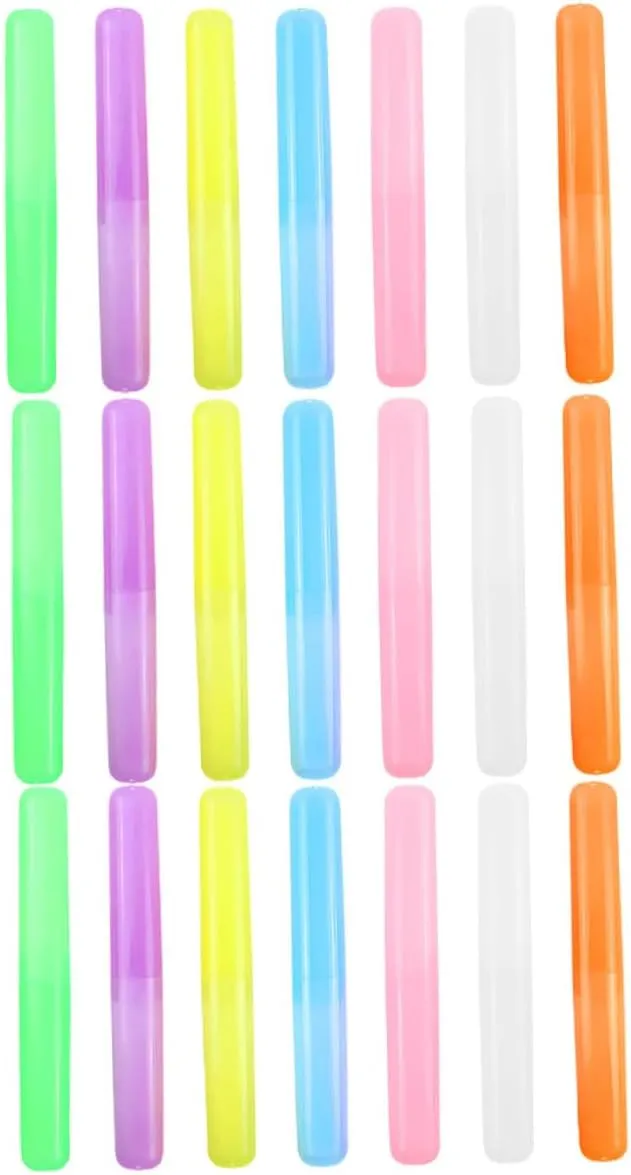 PRETYZOOM 4sets Toothbrush Travel Case Airtight Toothbrush Protector Cover Compact Storage for and Toothpaste Perfect for Travel Camping and Business Trips 21pcs*4