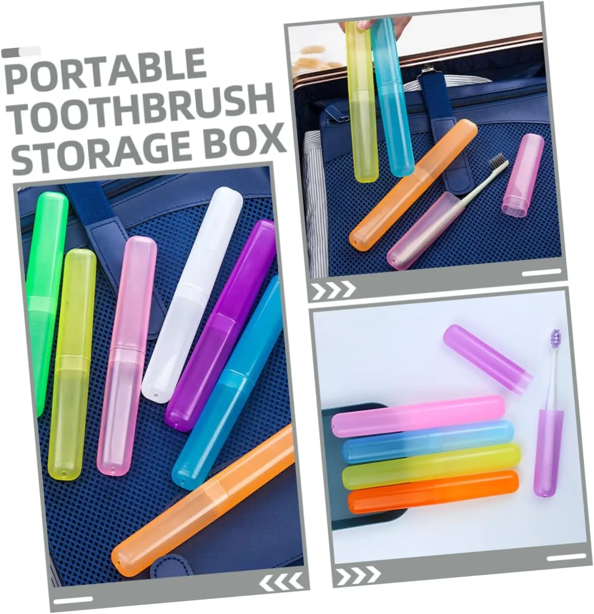 PRETYZOOM 4sets Toothbrush Travel Case Airtight Toothbrush Protector Cover Compact Storage for and Toothpaste Perfect for Travel Camping and Business Trips 21pcs*4