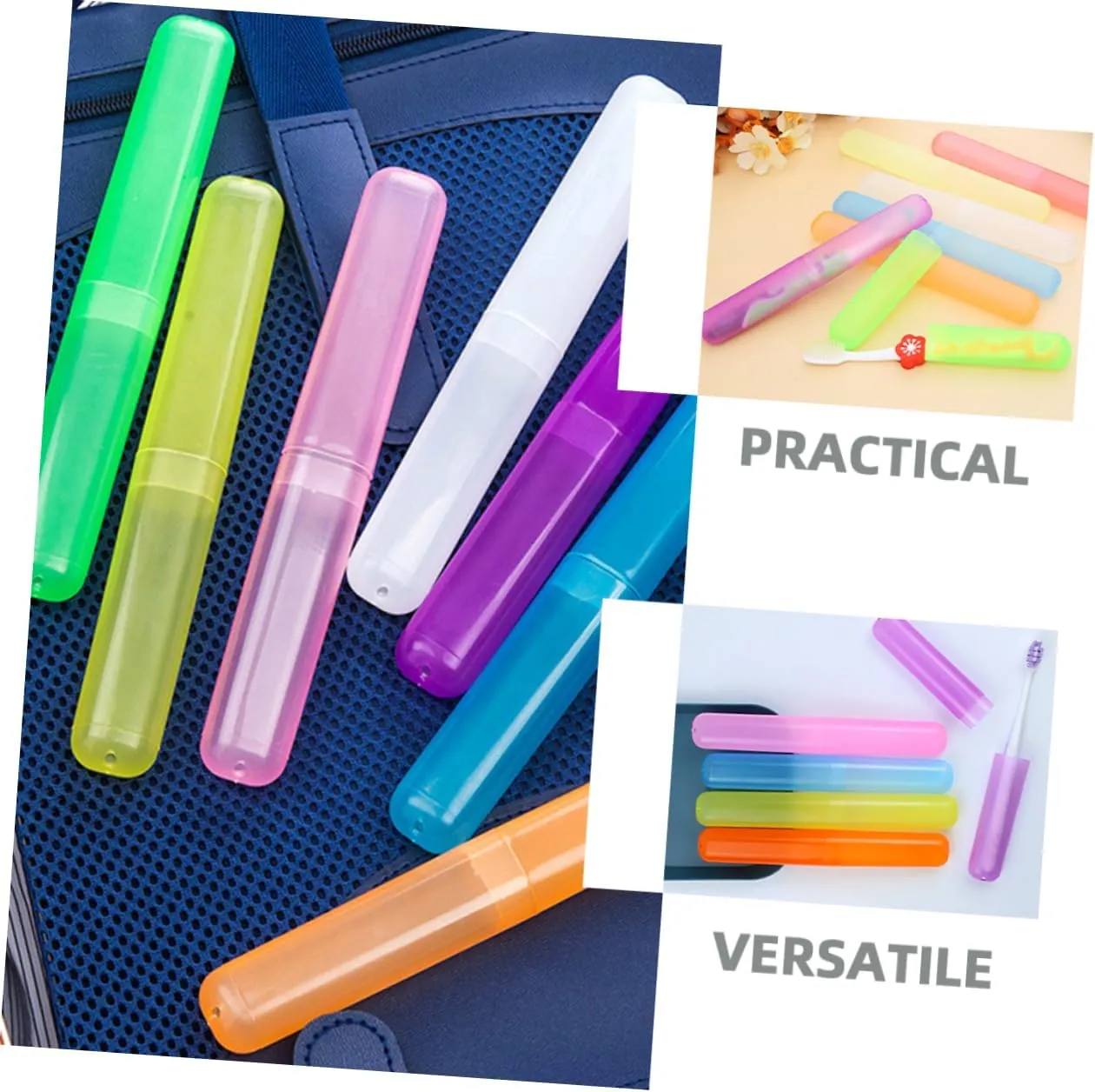 PRETYZOOM 4sets Toothbrush Travel Case Airtight Toothbrush Protector Cover Compact Storage for and Toothpaste Perfect for Travel Camping and Business Trips 21pcs*4
