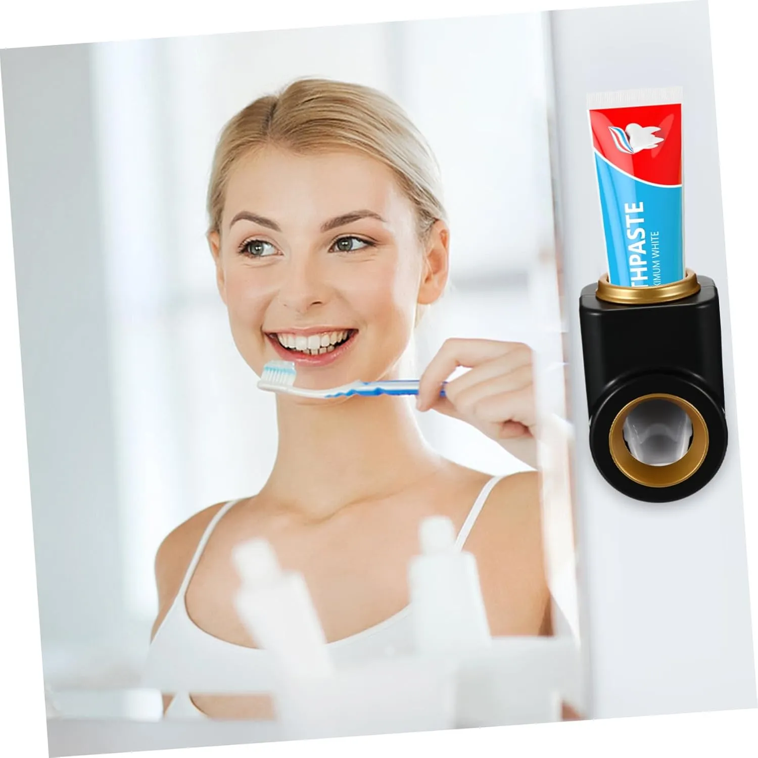 PRETYZOOM Automatic Toothpaste Squeezer for Boys and Girls Wall-Mounted Toothpaste Dispenser Easy-use Design