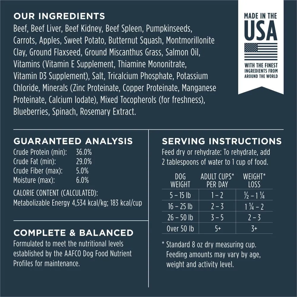 Raw Meals Freeze-Dried Beef Dog Food, 25 oz. Bag