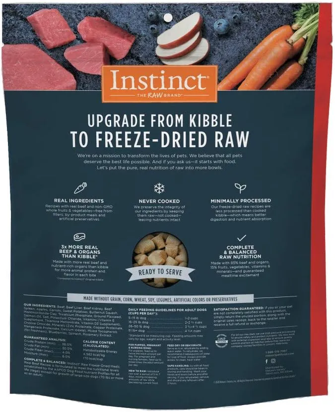 Raw Meals Freeze-Dried Beef Dog Food, 25 oz. Bag