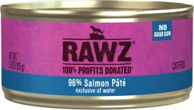 Rawz Natural Premium Pate Canned Cat Wet Food - Made with Real Meat Ingredients No BPA or Gums - 5.5oz Cans 24 Count (Salmon)