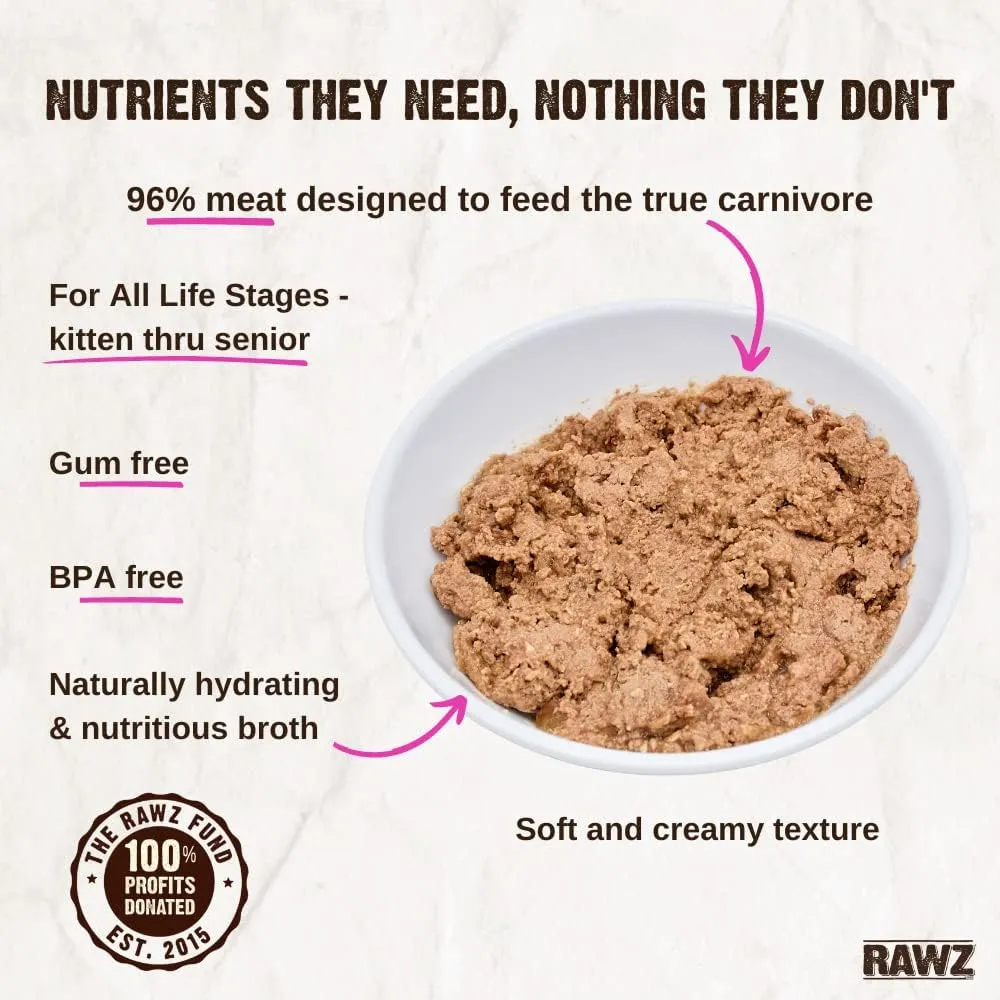 Rawz Natural Premium Pate Canned Cat Wet Food - Made with Real Meat Ingredients No BPA or Gums - 5.5oz Cans 24 Count (Salmon)