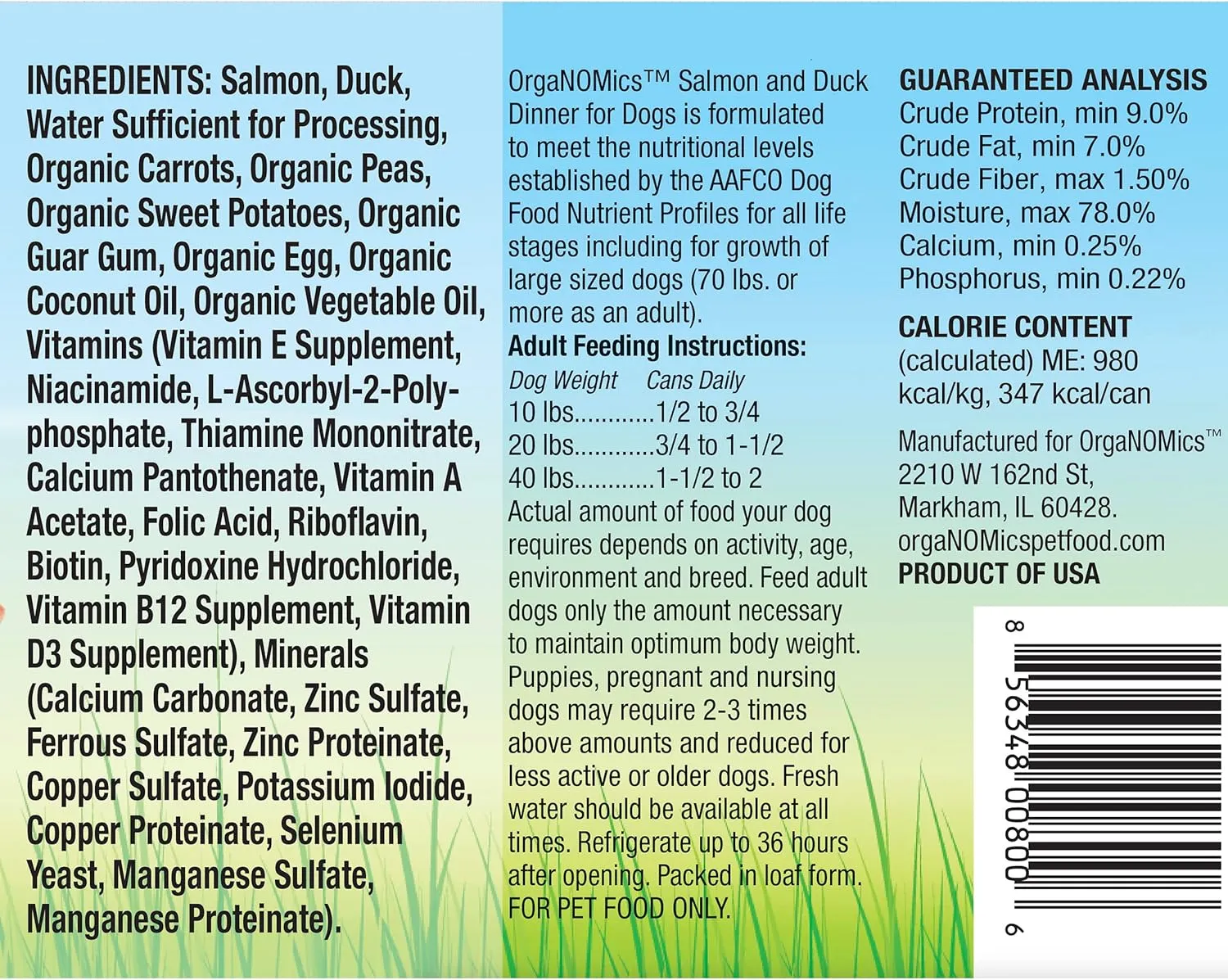 Salmon & Duck Canned Dog Food - 12, 12.5 oz Cans
