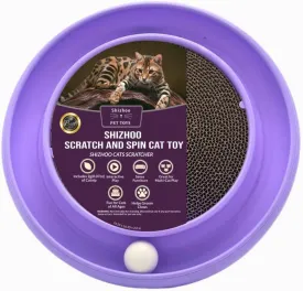Scratch and Spin Cat Scratcher Pad with Interactive Spinning Ball for Active Play (Purple)
