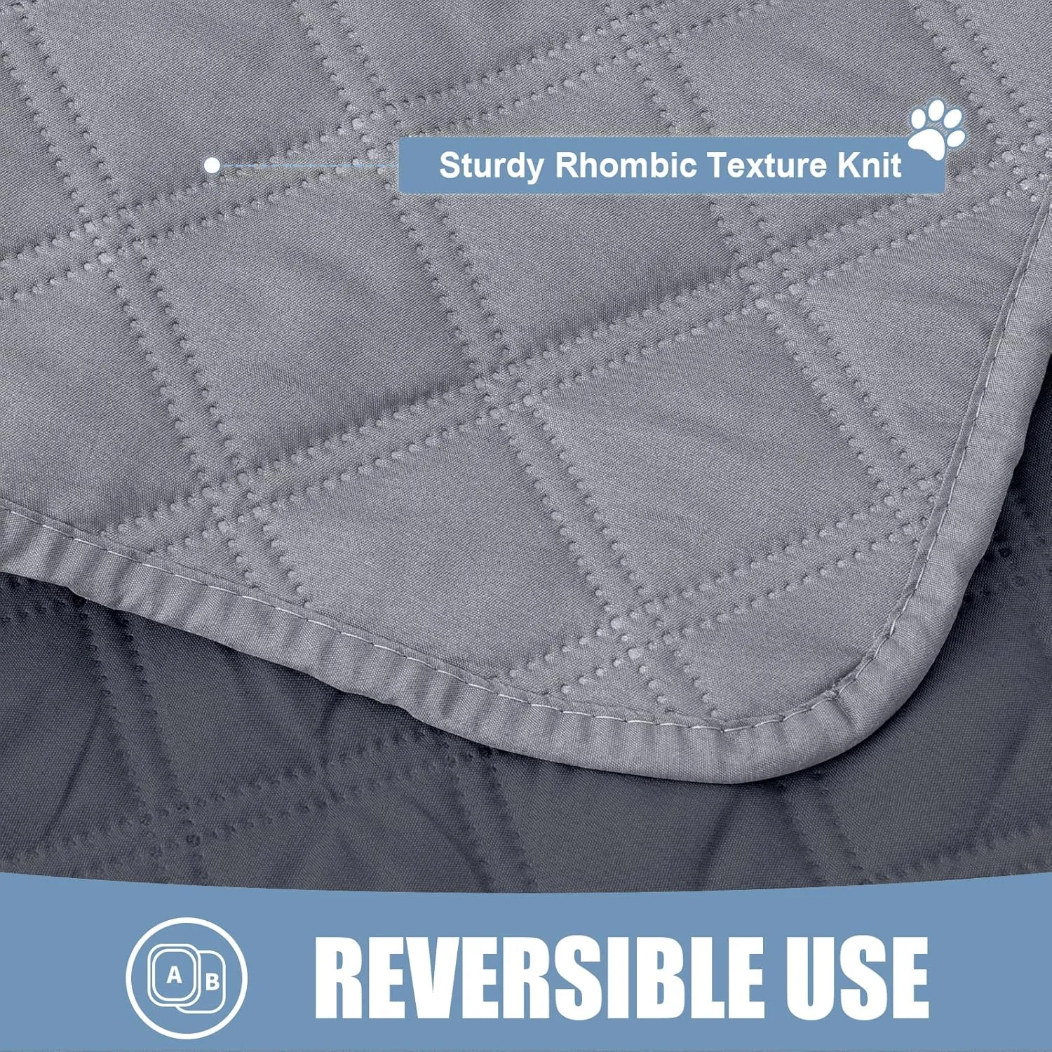 Smiry Waterproof Dog Blanket, Reversible Dog Bed Cover Pet Blanket, Soft Pet Couch Covers for Sofa Washable, Bed Couch Sofa Furniture Protector for Puppy Cat Kids (30"x70", Grey/Dark Grey)