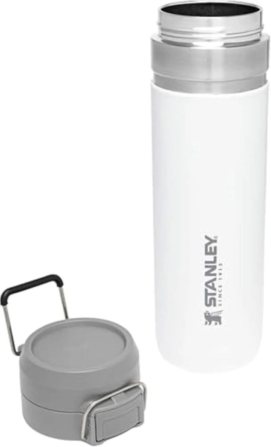Stanley Quick Flip GO Water Bottle 24 oz | Push Button Lid | Leakproof and Packable for Travel and Sports | Insulated Stainless Steel | BPA-Free | Polar