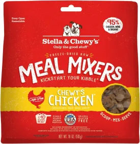 Stella & Chewy's Freeze-Dried Raw Chicken Meal Mixers- Dog Food Topper and Mixer - Made with 95% Cage-Free Chicken, Organs & Bone - Perfect for Picky Eaters - Grain-Free - 18oz