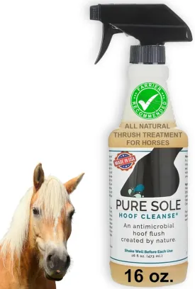 Thrush Treatment for Horses Hoof Spray Hoof Cleanse | All Natural Spray for A Healthy Horse Hoof, Use for White Line, Abscess Treatment, Cracks, and Hoof Wall Separation - 16 oz.