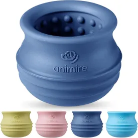 Treat Dispensing Dog Toy, Long-Lasting Interactive Puzzle Toys for Dogs, Stuffable Dog Enrichment Frozen Lick Treat Toy for Boredom, BPA Free Silicone Fetch Catch Chew Toy (Dark Blue,S)