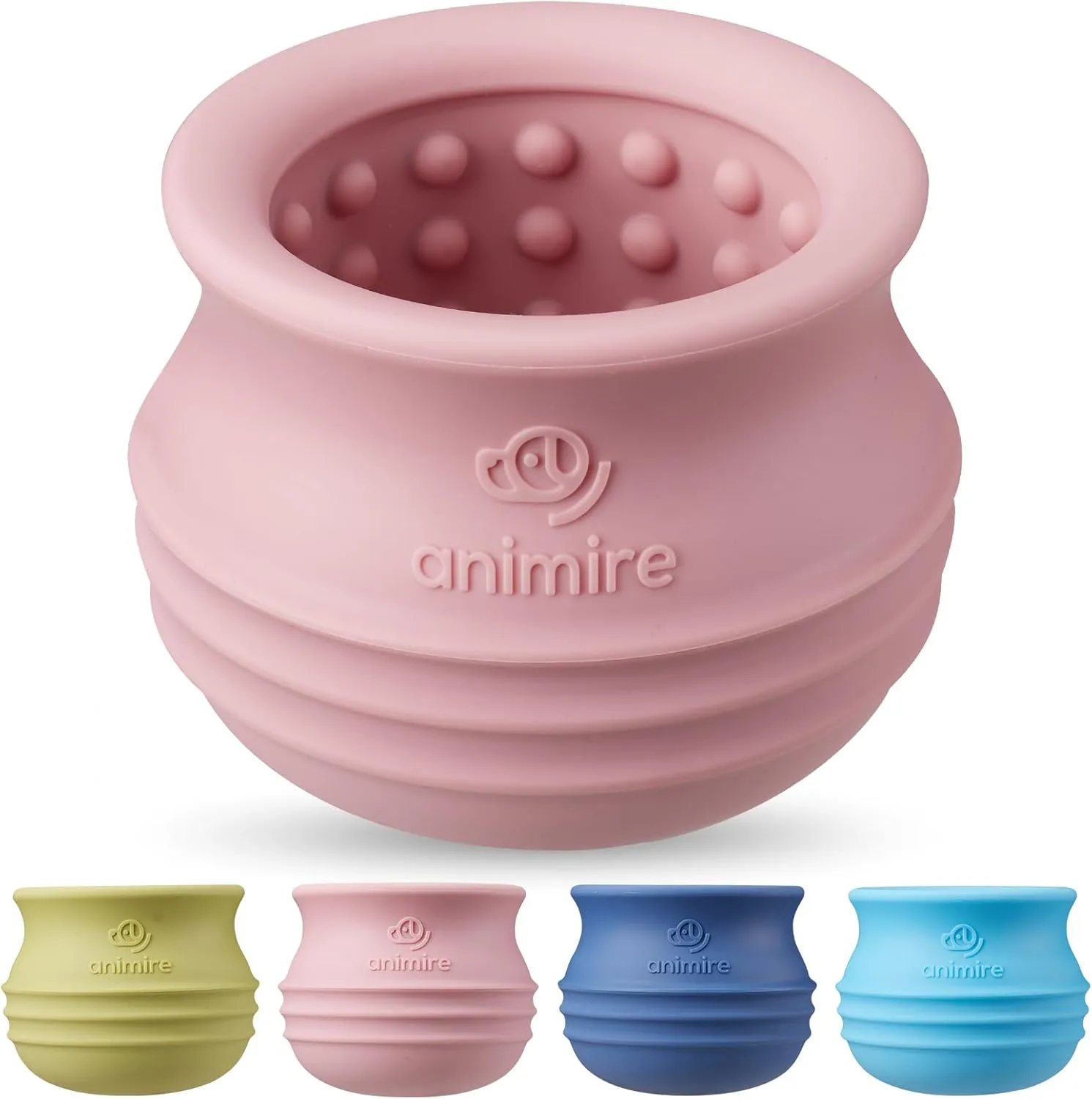 Treat Dispensing Dog Toy, Long-Lasting Interactive Puzzle Toys for Dogs, Stuffable Dog Enrichment Frozen Lick Treat Toy for Boredom, BPA Free Silicone Fetch Catch Chew Toy (Pink,M)