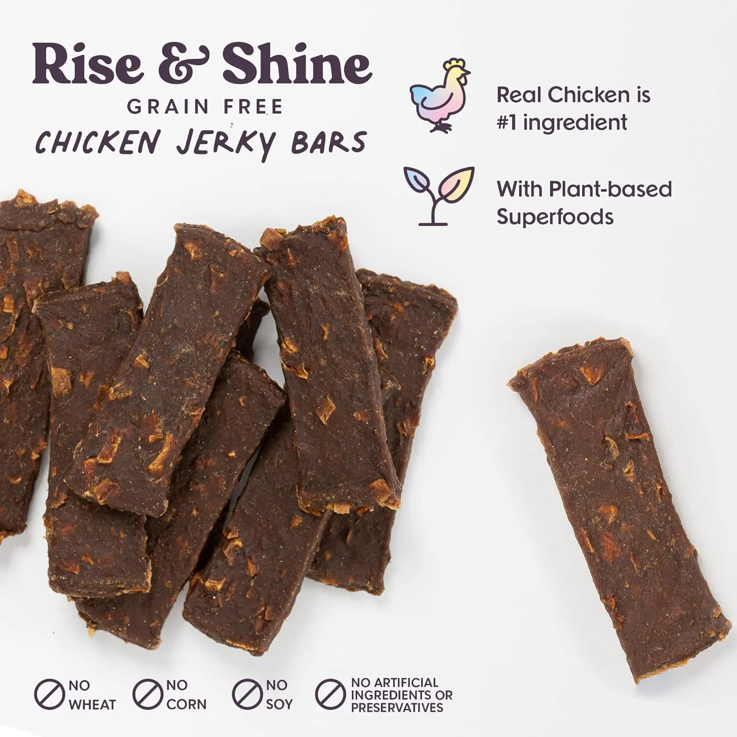 Treats Jerky Snack Bars, Variety 3-16 oz Bags, Puppy & Dog Training, Natural Superfood Grain Free, Real Salmon, Chicken, Beef, Superfoods, Corn & Soy Free