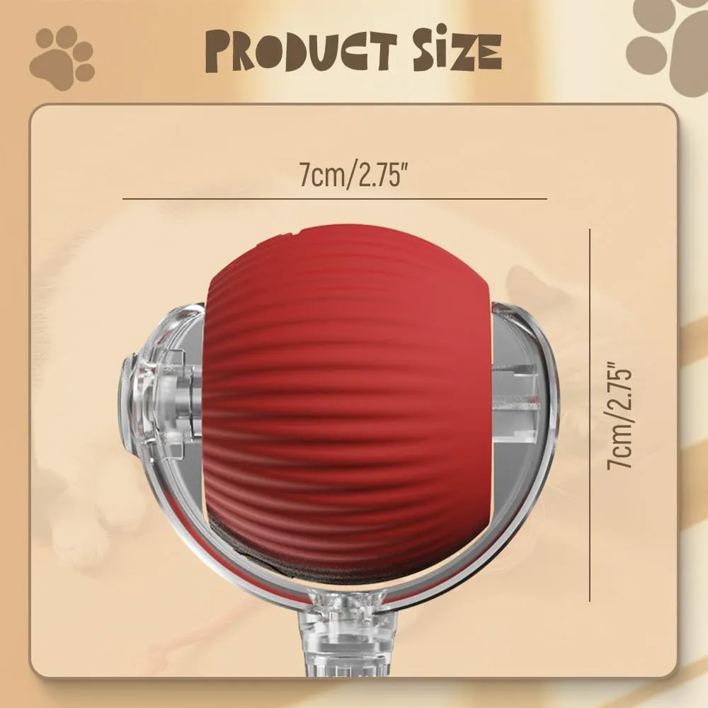 Upgraded Interactive Rolling Dog Ball - Self-Moving Automatic Cat Toy, 360 Smart Electric Pet Ball for Dogs and Cats (Red)