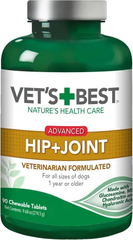 Vet's Best Advanced Hip & Joint Dog Supplements | Formulated with Glucosamine and Chondroitin to Support Dog Joint and Cartilage Health (3165810242)