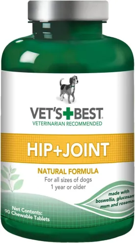 Vet's Best Advanced Hip & Joint Dog Supplements - Formulated with Glucosamine and Chondroitin to Support Dog Joint and Cartilage Health - 90 Chewable Tablets