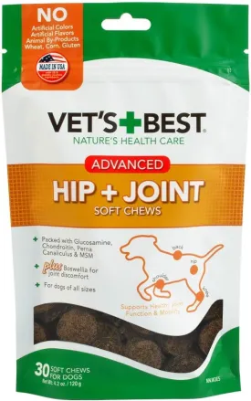 Vet's Best Advanced Hip & Joint Soft Chew Dog Supplements - Formulated with Glucosamine and Chondroitin to Support Dog Joint and Cartilage Health -30 Day Supply