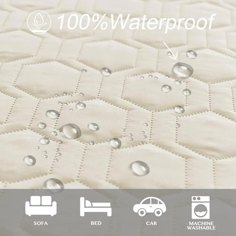 Waterproof and Anti-Slip Dog Bed Cover and Pet Blanket Sofa Pet Bed Mat car Incontinence Mattress Protectors Furniture Couch Cover for Most Cats Dogs, Pets52x82-Ivory