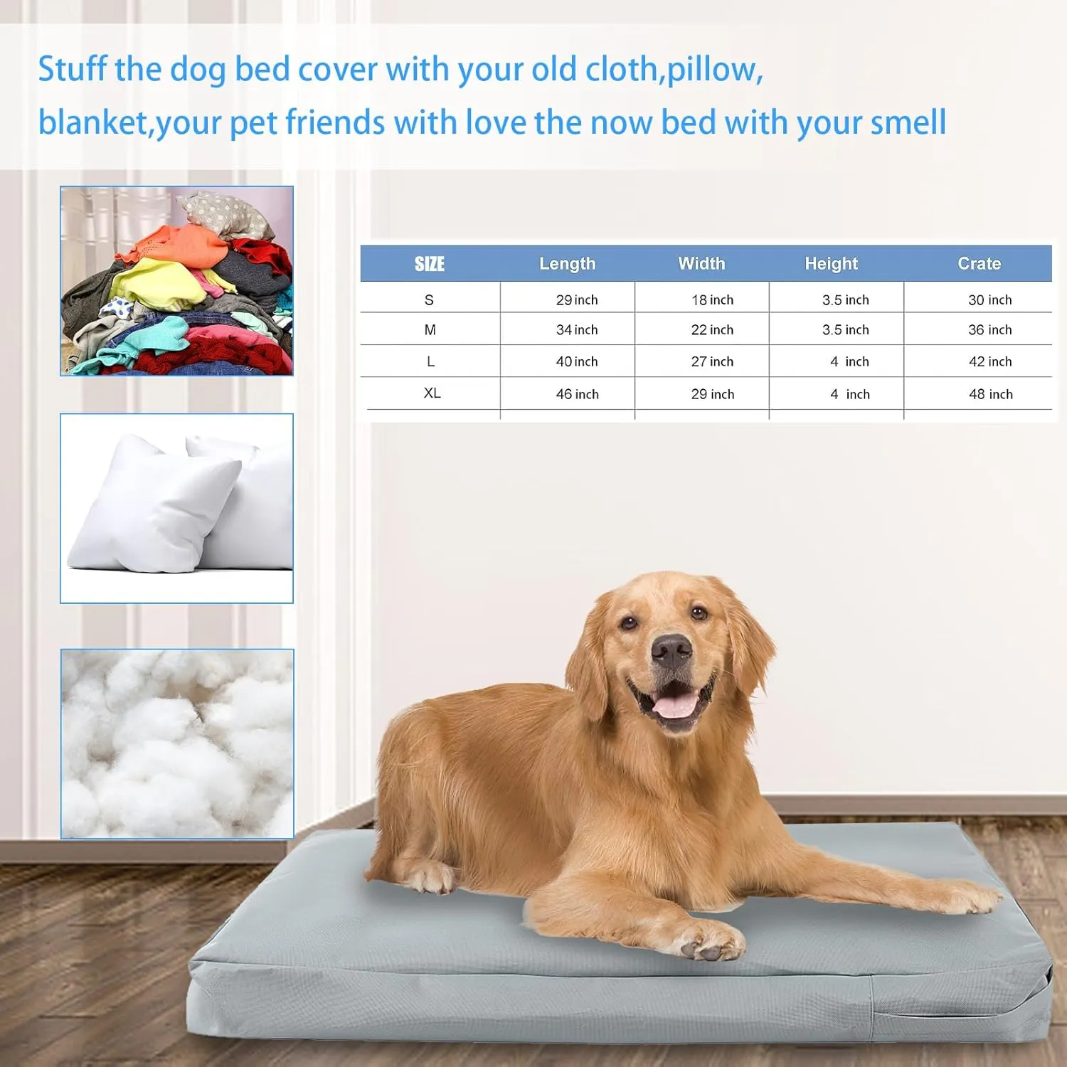 Waterproof Dog Bed Cover,Washable Removable Pet Dog Crate Pad Replacement Cover for 42 Inch Crate,Water Absorbable Pet Puppy Bed Covers for Dogs Cat,40Lx27Wx4H inch