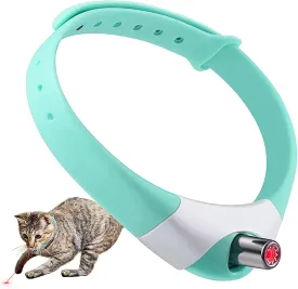 Wearable Cat Collar Laser Toy with Red Light, Interactive Cat Laser Toy for Bored Indoor Cats, Rechargeable Electric Laser Collar Toy for Kitten