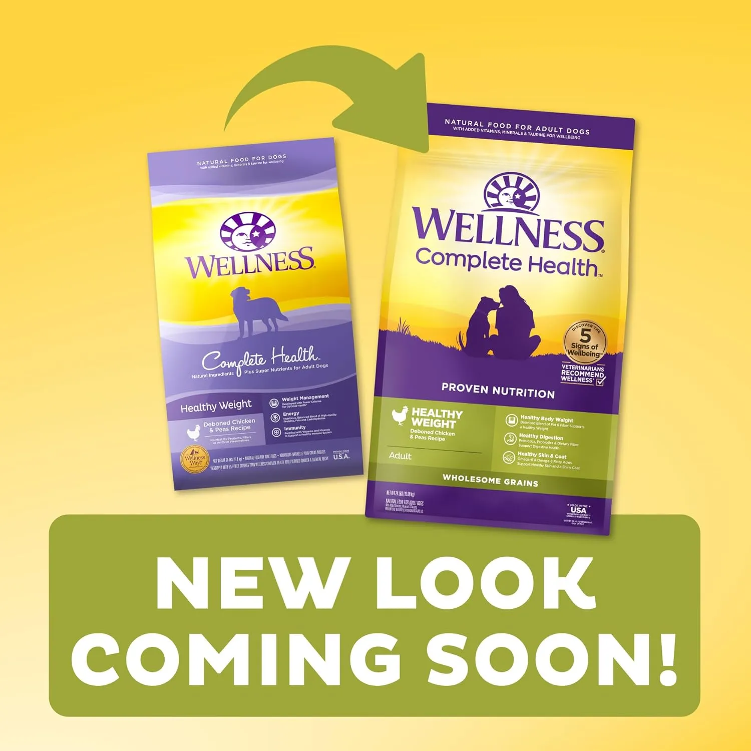 Wellness Complete Health Dry Dog Food, Wholesome Grains, Natural, Healthy Weight Chicken & Peas Recipe, (26-Pound Bag)