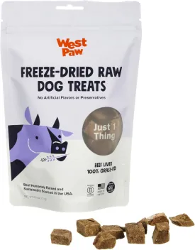 WEST PAW Freeze-Dried Raw All Natural Dog and Puppy Training Treats, Single Ingredient, Humanely Raised and Sustainably Sourced, Made in USA, Beef Liver, 1 Pack (2.5 oz)