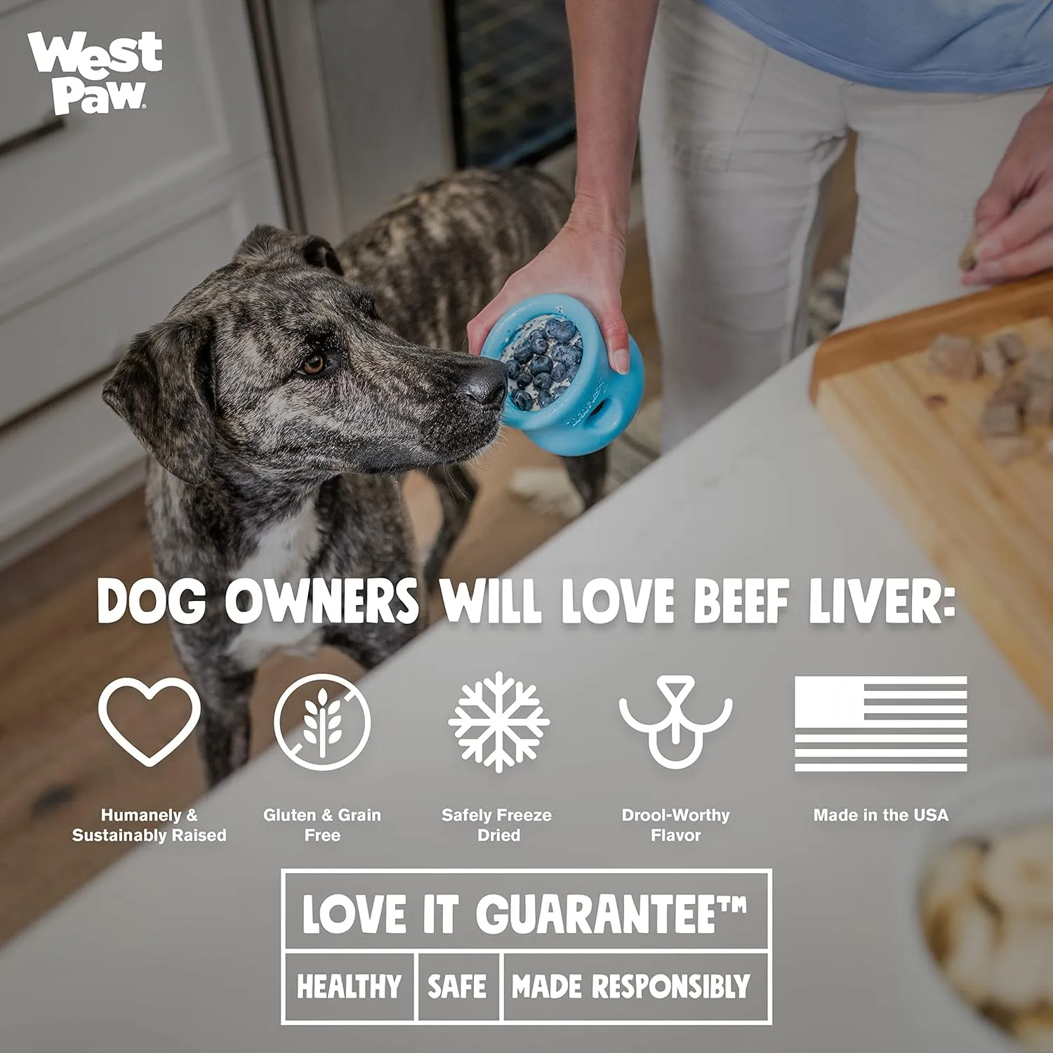 WEST PAW Freeze-Dried Raw All Natural Dog and Puppy Training Treats, Single Ingredient, Humanely Raised and Sustainably Sourced, Made in USA, Beef Liver, 1 Pack (2.5 oz)
