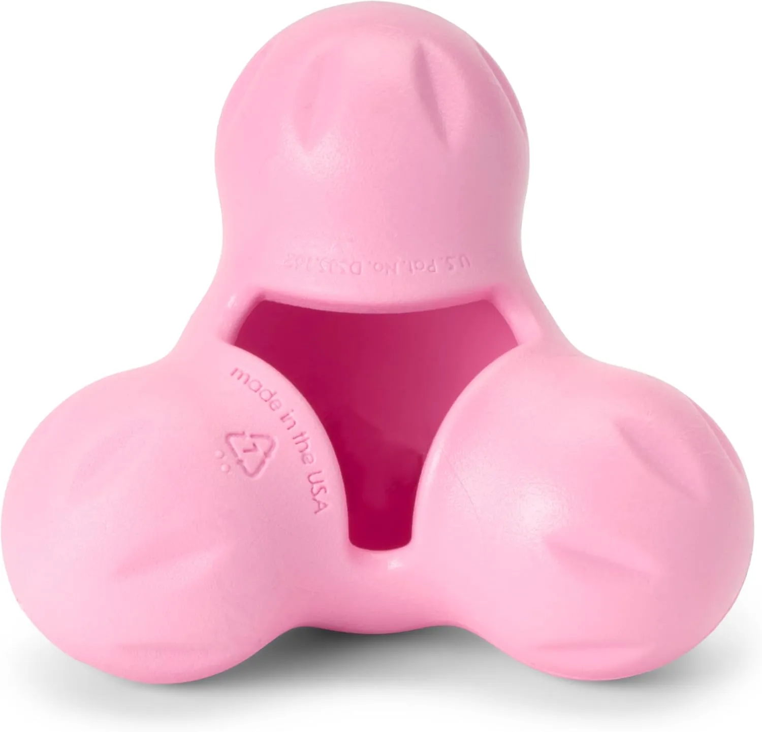 WEST PAW Zogoflex Tux Treat Dispensing Dog Chew Toy  Interactive Chewing Toy for Dogs  Dog Games for Aggressive Chewers, Fetch, Catch  Holds Kibble, Treats, Large 5", Bubblegum