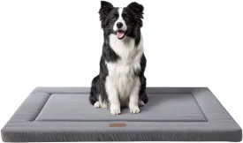 WESTERN HOME Dog Bed for Crate, Large Dog Crate Bed Washable Beds for Large Medium Dogs & Cats Dogs Cage Pad Mat Comfortable Anti-Slip Bottom Pet Beds Grey, 36 x 23 inch