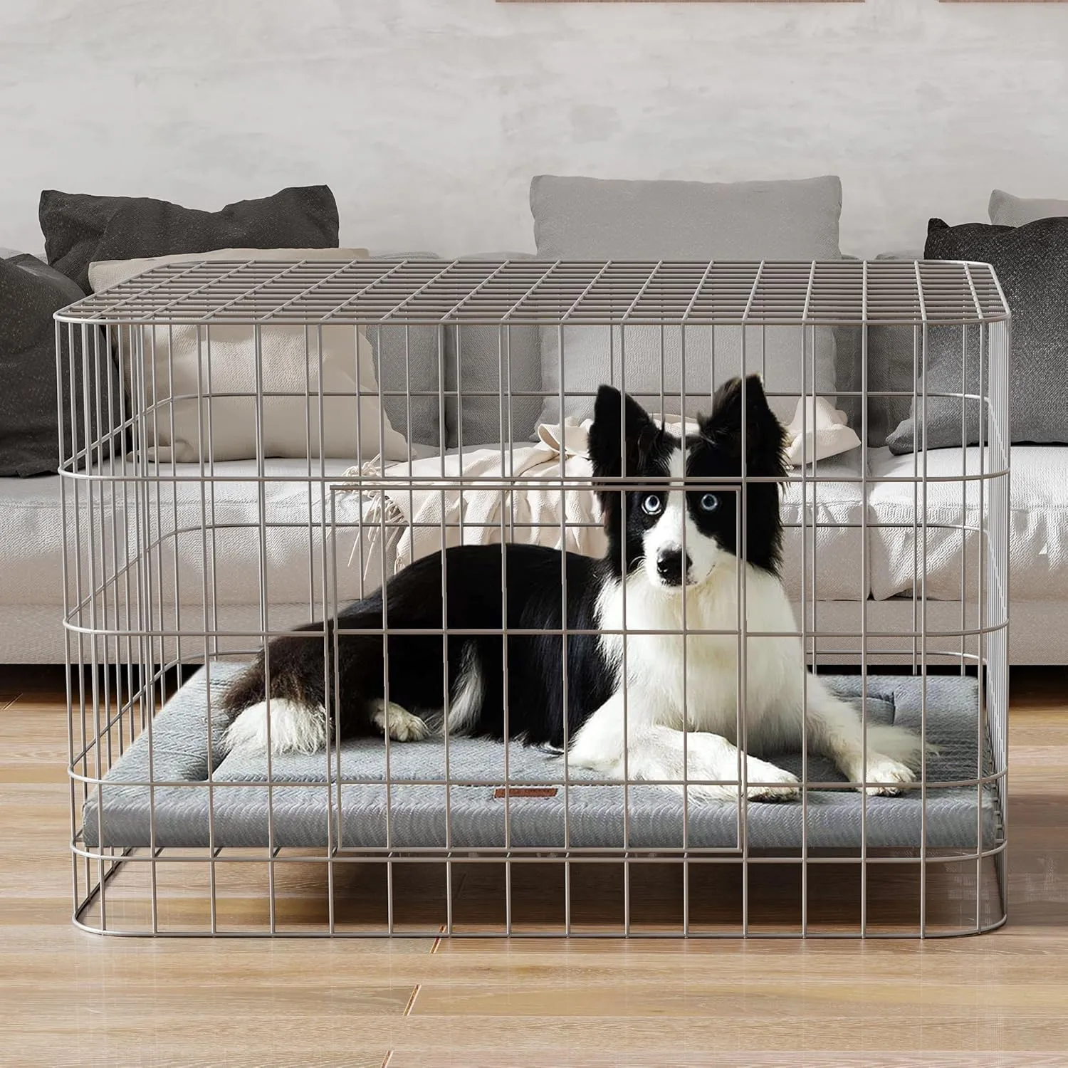 WESTERN HOME Dog Bed for Crate, Large Dog Crate Bed Washable Beds for Large Medium Dogs & Cats Dogs Cage Pad Mat Comfortable Anti-Slip Bottom Pet Beds Grey, 36 x 23 inch