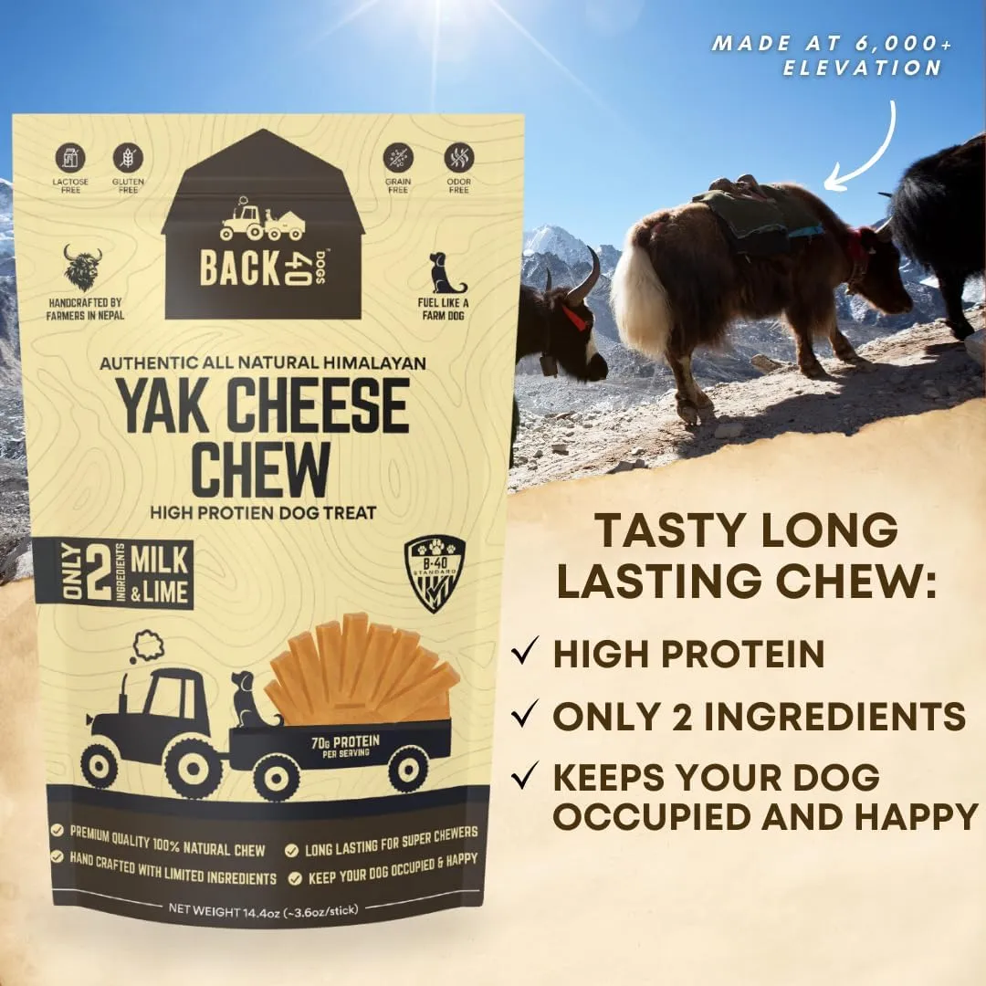 Yak Cheese Himalayan Dog Chews  Long-Lasting Natural Chews for Aggressive Chewers  2-Ingredient, High Protein, Odorless, Dental Health Treats for Dogs (Large, 4 Pack)