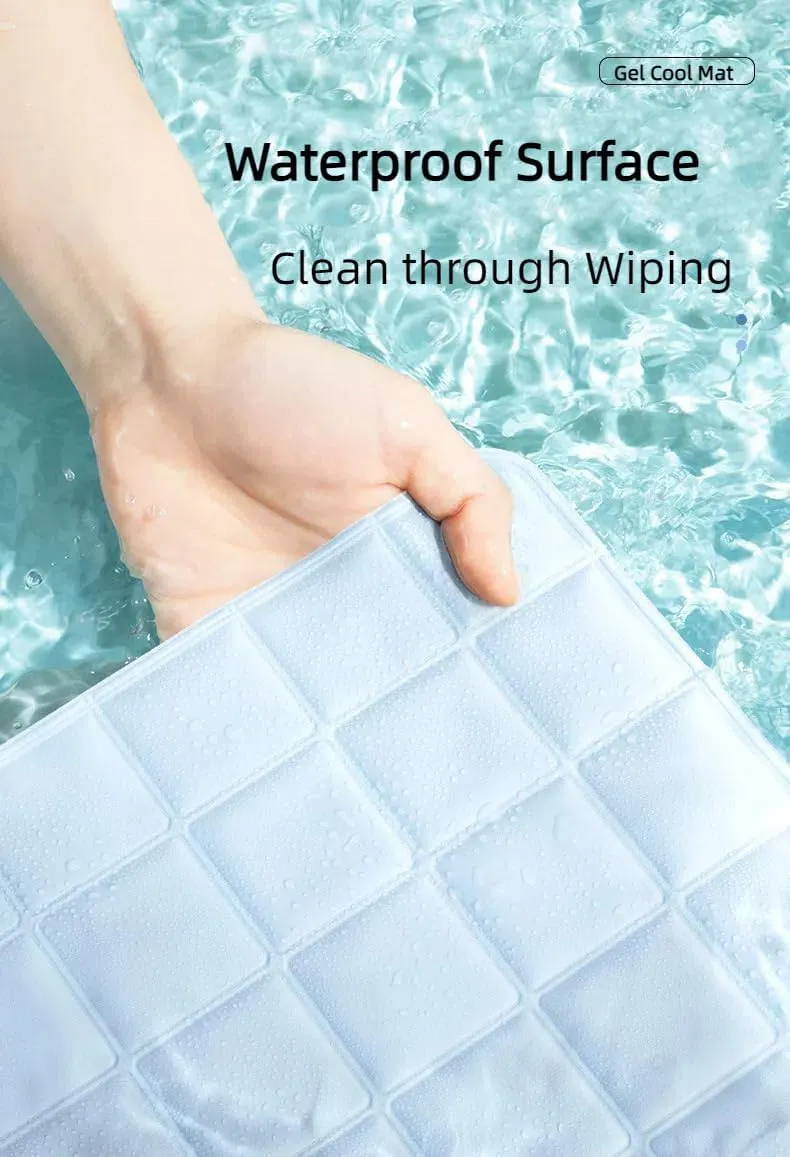 ZeQi Gel-Filled Cooling Mats for Cats Dogs Pets, Water-Proof Surface, Summer Dog Cool Mat, Cooling Cat Bed, Cool Mat, Ice Mat, Seat Cushion for Summer 17''x17''/45x45cm (Small, Solid)
