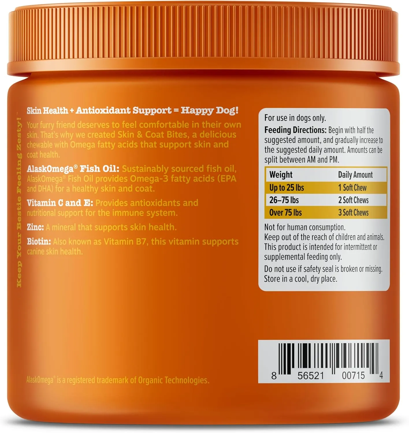 Zesty Paws Omega 3 Alaskan Fish Oil Chew Treats for Dogs - with AlaskOmega for EPA & DHA Fatty Acids - Hip & Joint Support   Skin & Coat Chicken Flavor (90 Soft Chews)